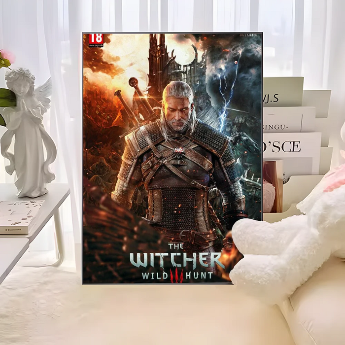 T-The W-witcher 3 Game poster Vintage Sticky Whitepaper Prints poster opere d'arte poster adesivi murali