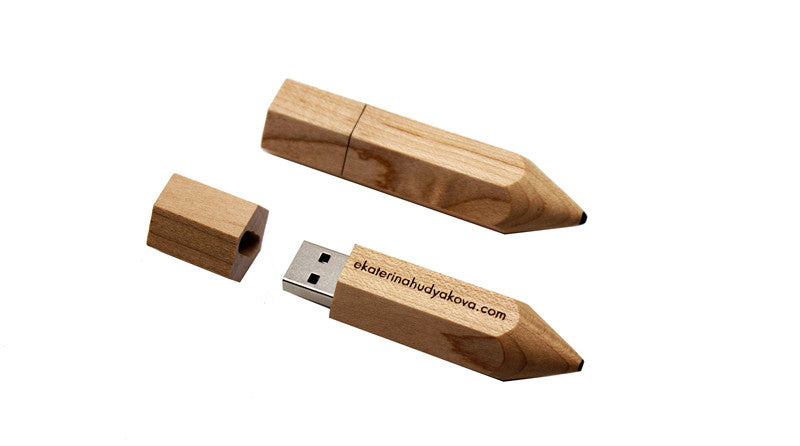 Chiavetta USB con matita in legno Logo personalizzato gratuito Pen Drive Legno d'acero Memory Stick con capacità reale 64 GB/32 GB/16 GB/8G/4G Disco U regalo