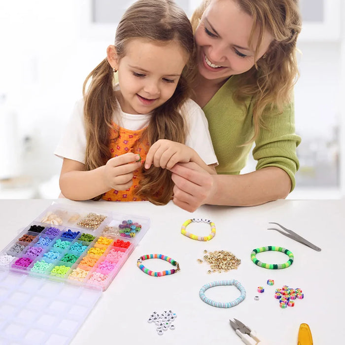 500pcs fai da te fatto a mano in rilievo giocattolo per bambini creativo allentato distanziatore perline artigianato fare braccialetto collana Kit di gioielli ragazza giocattolo regalo