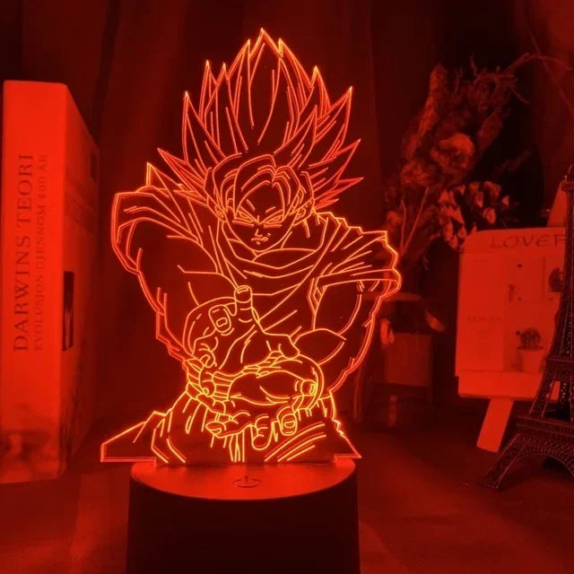 Anime Vegeta Cartoon 3D Ha Condotto La Luce Anime Figura Luce Notturna Dragon Ball Z Re Infanzia Son Goku GK Lampada Da Tavolo Decor Regalo