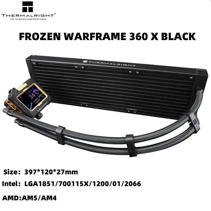 Thermalright FROZEN WARFRAME 360 X versione senza ventola radiatore All -in -one acqua-freddo display LCD da 2.4 pollici schermo personalizzato