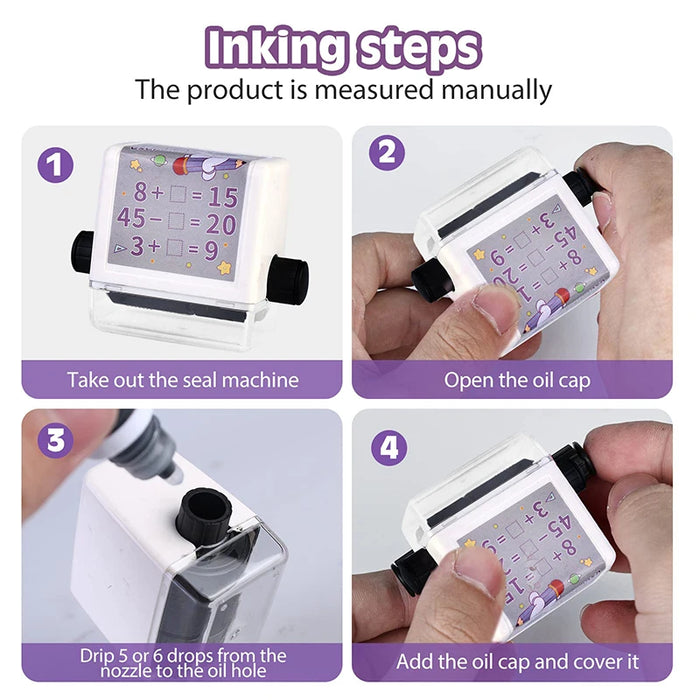 Math Stamp Roller addizione sottrazione divisione di propagazione pratica operazione matematica forniture per l'insegnamento del timbro matematico