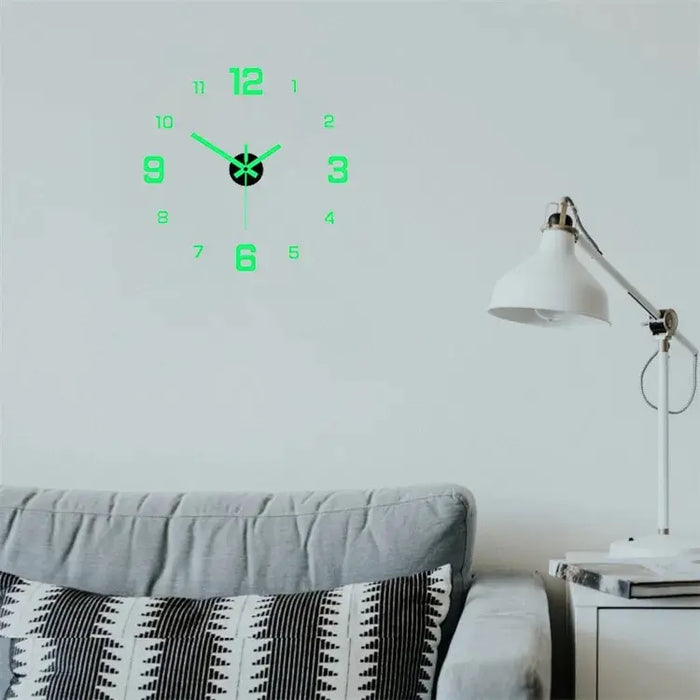 EW creativo semplice orologio digitale luminoso stile europeo fai da te orologio da parete silenzioso studio soggiorno orologio da parete senza perforazione