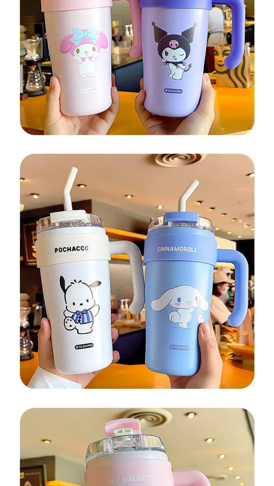 MINISO Sanrio Kuromi Water Cup My Melody Kuromi Anime Series Cute Straw Cup High-look Cinnamoroll regalo per ragazza di grande capacità