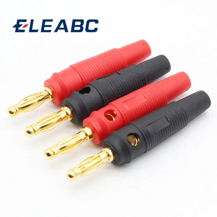 4pcs Nuovo 4 millimetri Tappi di rame puro Placcato Oro Musicale Speaker Cable Wire Spille Spina A Banana Connettori