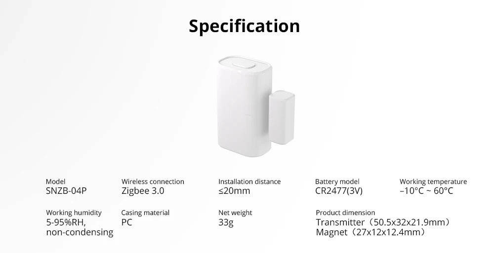 SONOFF SNZB-04P Zigbee sensore porta/finestra Tamper Alert Smart Scene telecomando Smart Home ZHA funziona con Alexa Google Home