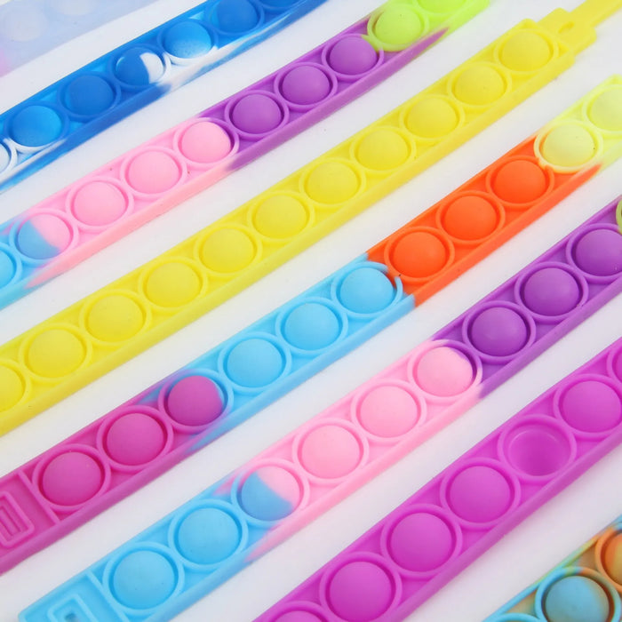 10 pzsilicone World Bubble braccialetto di decompressione giocattolo antistress antistress braccialetto in Silicone colorato giocattolo per bambini adulti