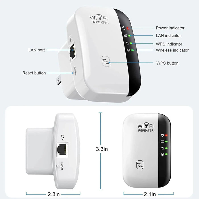 Ripetitore Wifi amplificatore di segnale Wireless potenziatore di rete esteso Router domestico ue usa 300m attraverso la camera da letto a parete ricevi in movimento