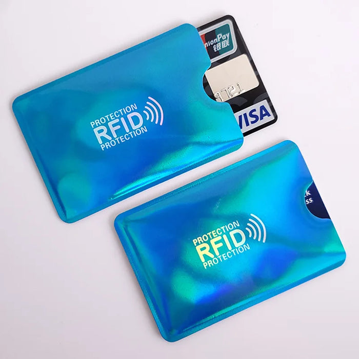 Porta carte di credito portatile anti-scansione da 10 pezzi Porta carte di credito NFC RFID Porta carte di credito portatile in foglio di alluminio antimagnetico