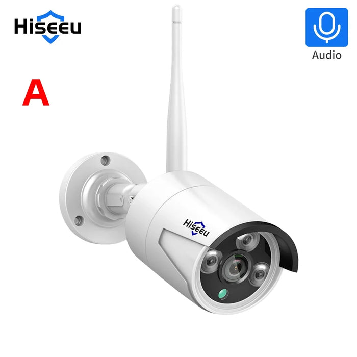 Telecamera IP Wireless Hiseeu 1536P obiettivo 3.6mm telecamera WiFi di sicurezza impermeabile per kit di sistemi CCTV Wireless Hiseeu IP Pro APP View