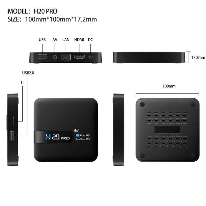 HONGTOP H20PRO Smart TV Box WiFi6 Android 10 6K 4K lettore multimediale 3D TV Box Android 2.4G e 5G WIFI Set Top Box 1080P molto veloce