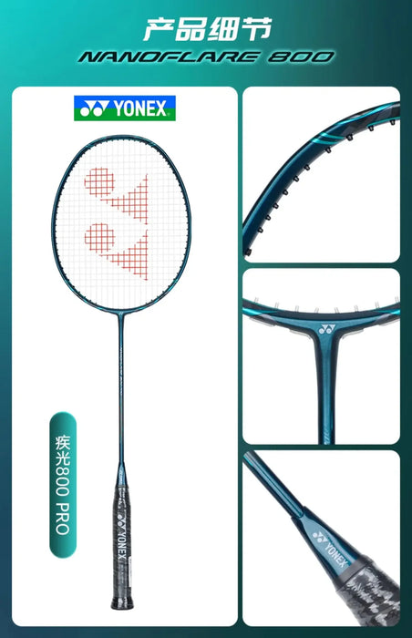 Racchetta da Badminton originale Yonex NF800 Pro Set di racchette da Badminton professionale verde scuro libbre personalizzabili interamente in carbonio con spago