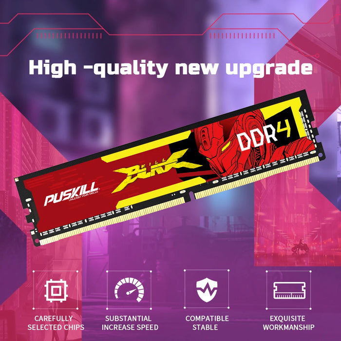 PUSKILL Killblade DDR4 32gb 16gb 8gb RAM 1.2V 3200mhz 2666mhz C19 CL22 UDIMM memoria Desktop