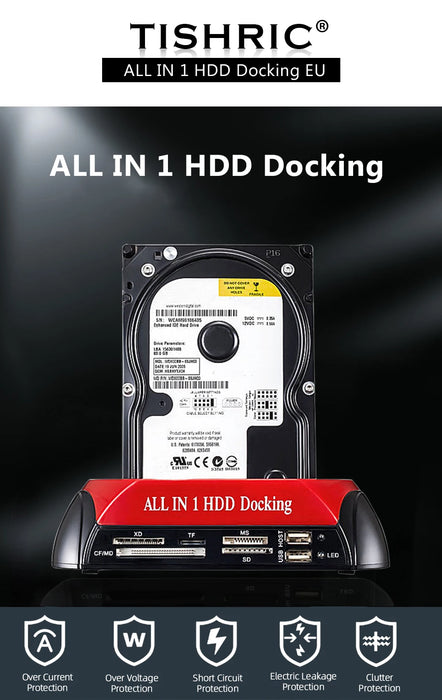 TISHRIC IDE SATA Dual All In 1 Hd/HDD Dock/Docking Station Hard Disk/Drive Hdd 2.5 3.5 Reader custodia esterna Usb EU Box