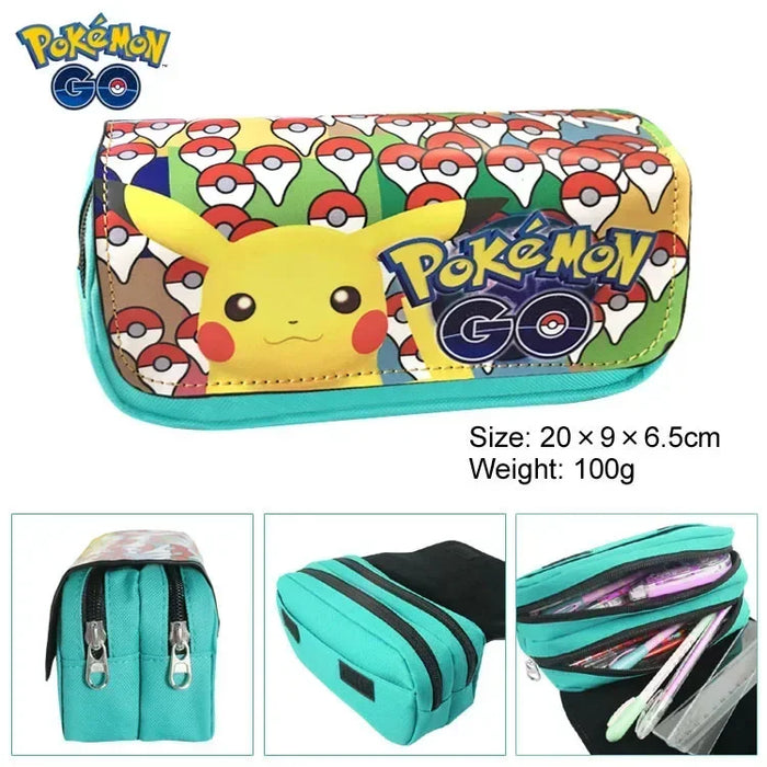 Pokemon Pikachu penfill Case School Cartoon Pikachu Black Pen Bag materiale scolastico cancelleria zainetto regali per feste di compleanno