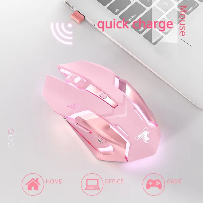 Mouse da gioco ricaricabile 2.4GWireless Bluetooth Mouse muto Mouse ergonomico per Computer Laptop Mouse retroilluminato a LED