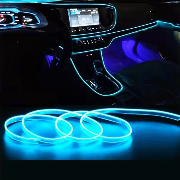 10M/1M/3M/5M interni Auto Led lampada decorativa cablaggio striscia al Neon per Auto fai da te flessibile luce ambientale USB Party Atmosphere Diode