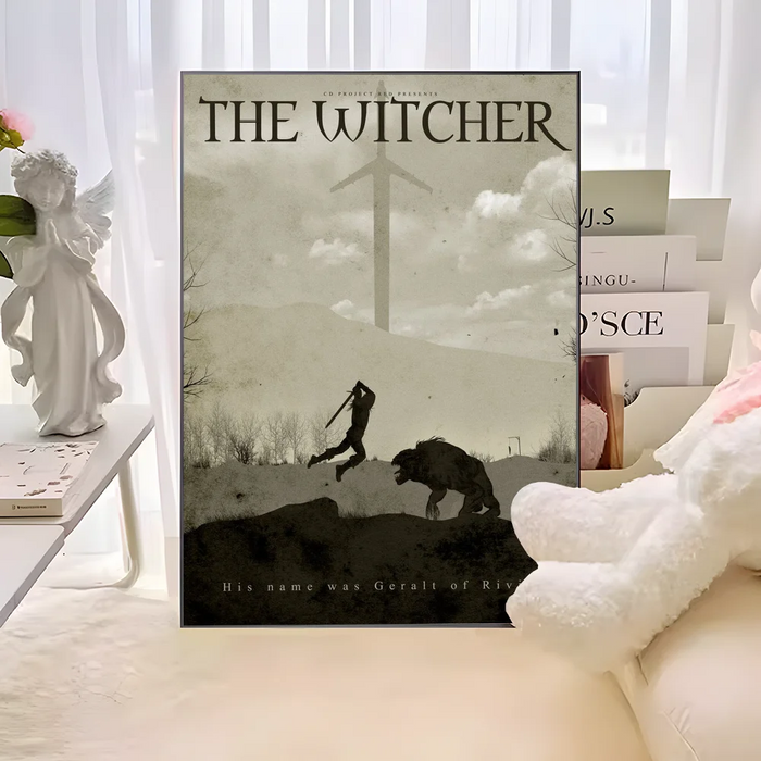 T-The W-witcher 3 Game poster Vintage Sticky Whitepaper Prints poster opere d'arte poster adesivi murali