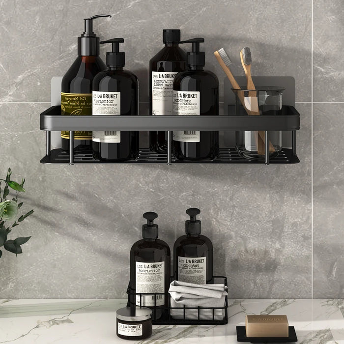 Mensola del bagno organizzatore di stoccaggio della cucina scaffale per Shampoo in lega di alluminio mensola per doccia accessori per il bagno mensola per trapano