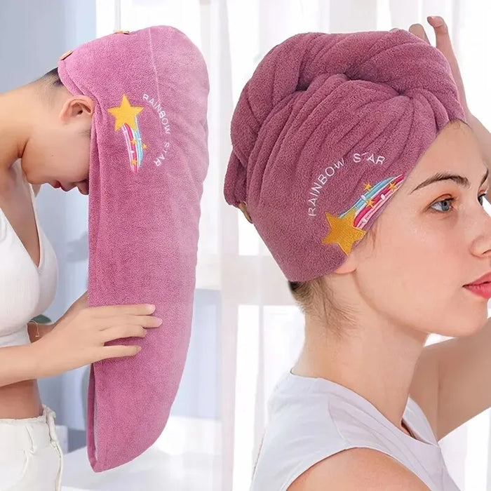 1pc cappello per capelli ad asciugatura rapida Super assorbente morbido bagno donna asciugamani per la testa ragazze asciugamano per capelli carino capelli avvolgenti asciutti