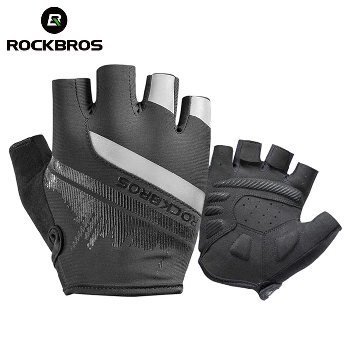 ROCKBROS guanti da ciclismo mezze dita antiurto resistente all'usura traspirante MTB guanti da bicicletta da strada uomo donna attrezzatura sportiva per bici