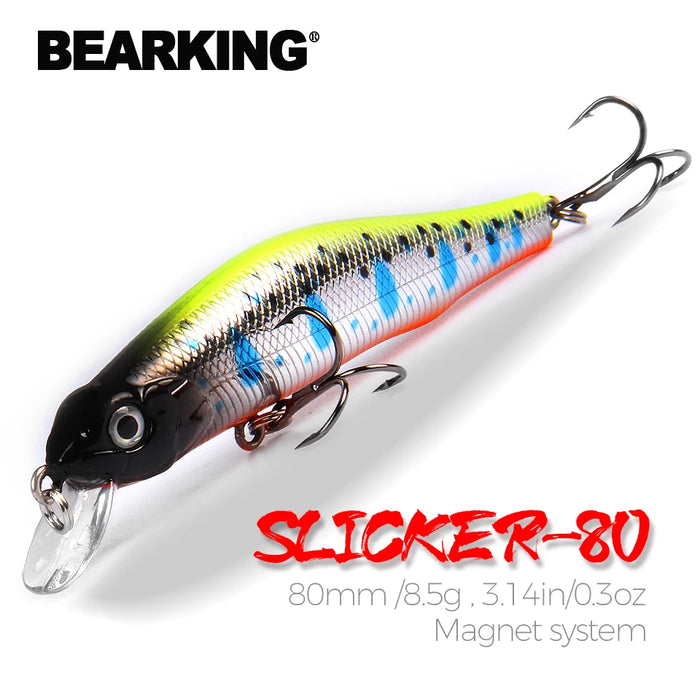 BEARKING 80mm 8.5g di qualità professionale magnete peso esche da pesca minnow manovella modello caldo esca artificiale affrontare