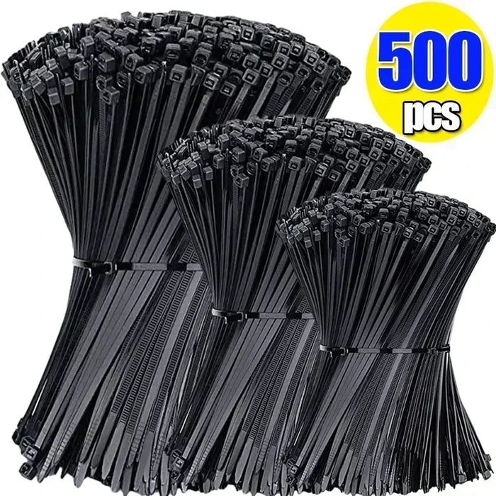 500/100Pcs fascette per cavi in Nylon di plastica fascette per cavi autobloccanti cinghie per cavi regolabili anello di fissaggio fascette per cavi per ufficio a casa