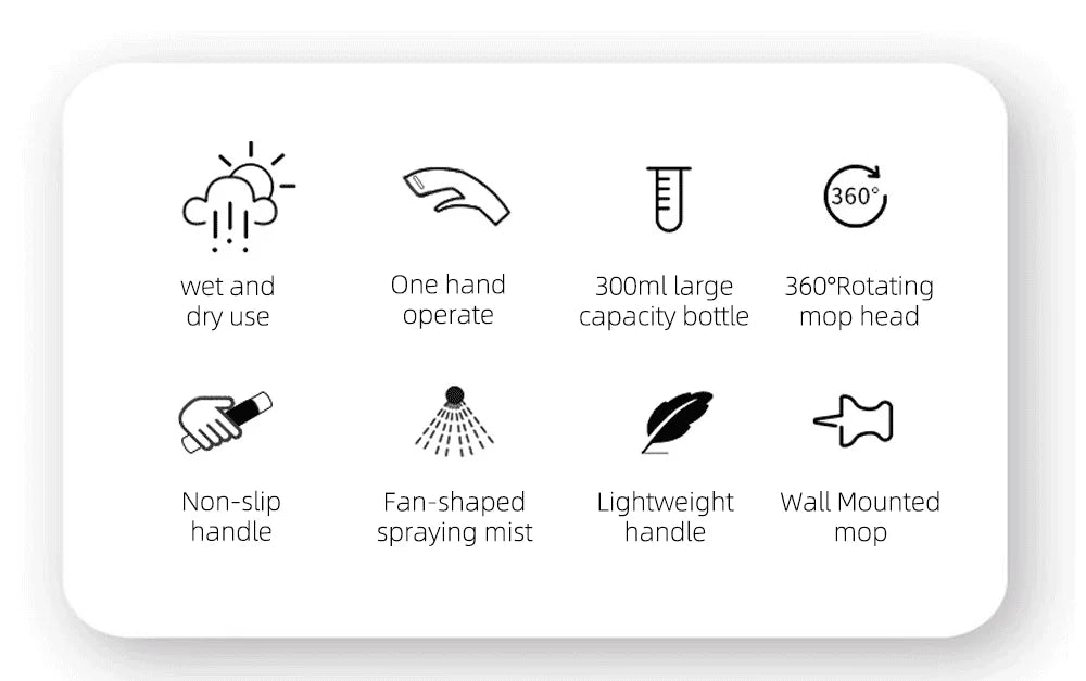Mop Spray per pavimenti con cuscinetti in microfibra riutilizzabili Mop con manico a 360 gradi per la pulizia del pavimento in piastrelle di ceramica in legno laminato per la cucina di casa