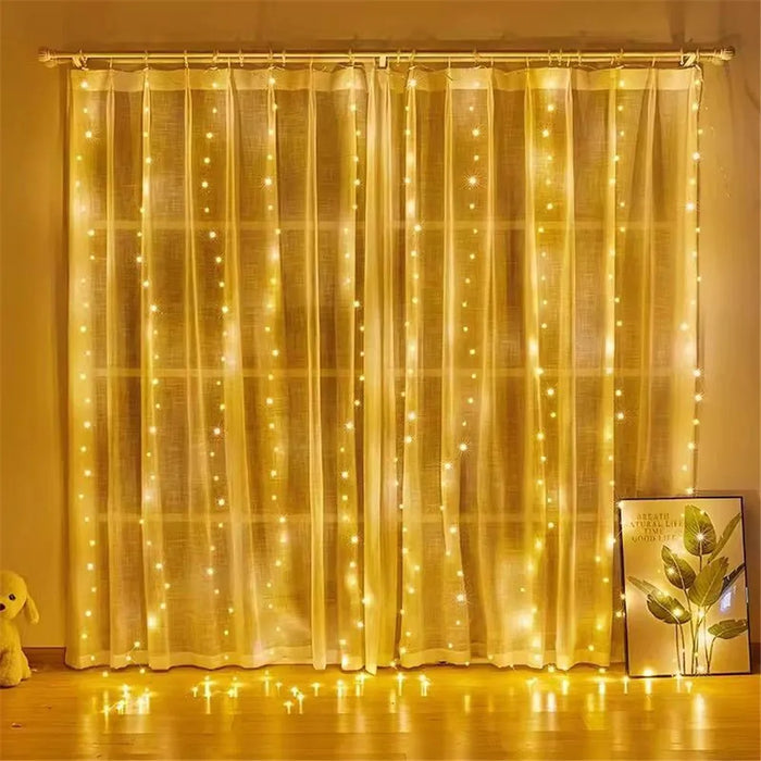 Navidad 2024 ornamenti LED tenda stringa luce decorazione USB ghirlanda lampada 8 modalità per la festa di natale a casa matrimonio di capodanno