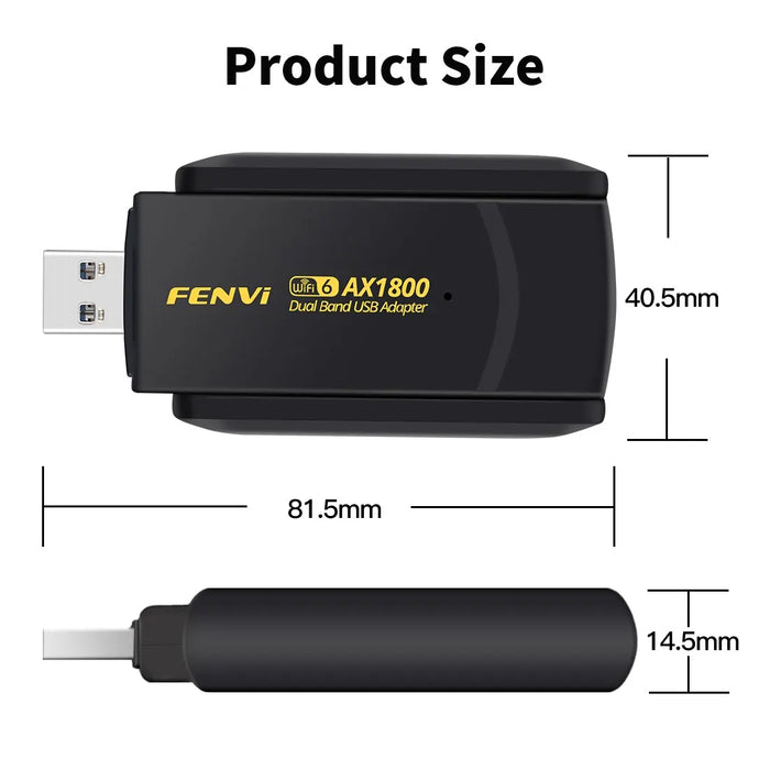 FENVI 1800Mbps WiFi 6 adattatore USB Dual Band 2.4G/5Ghz ricevitore WiFi Wireless USB 3.0 Dongle scheda di rete per PC portatile Win 10/11