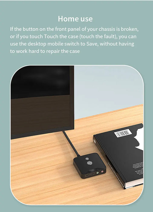 KG02 cavo di prolunga del pulsante On/Off della scheda madre del PC dell'interruttore Desktop del Computer quadrato per l'home Office Internet Cafe