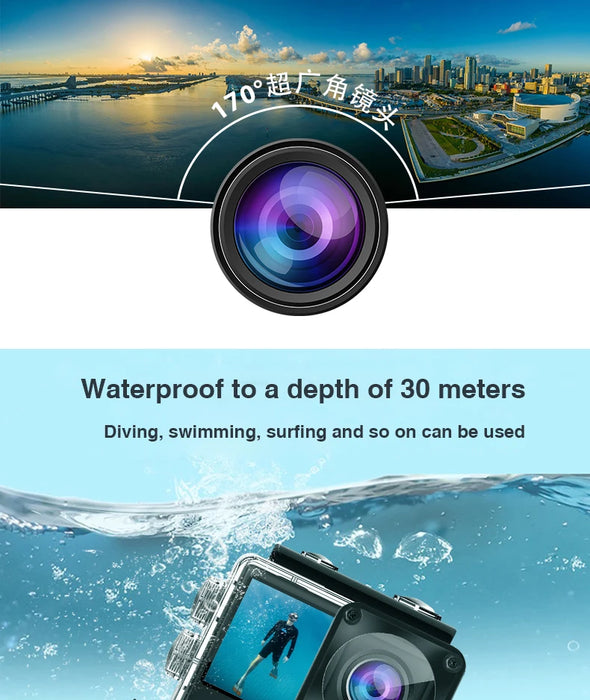 Action Camera Ultra HD 4K/30fps WiFi 2.0 pollici 170D casco impermeabile subacqueo telecamere di registrazione Video Sport Cam