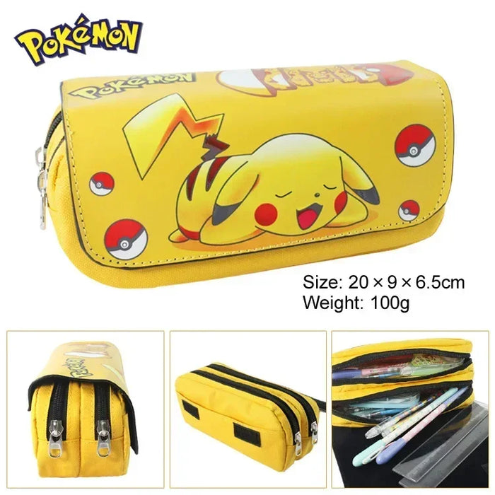 Pokemon Pikachu penfill Case School Cartoon Pikachu Black Pen Bag materiale scolastico cancelleria zainetto regali per feste di compleanno