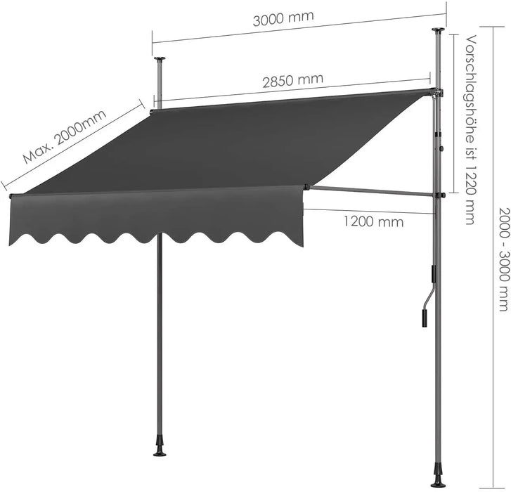 Tenda da sole balcone Patio tenda da sole retrattile UV50 + tenda da sole morsetto protezione solare da giardino con manovella senza foratura