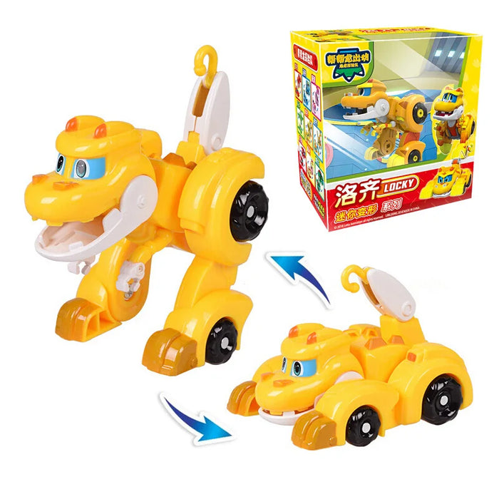 Il più nuovo Min Gogo Dino ABS Deformazione Auto/Aereo Action Figures REX/PING/VIKI/TOMO Trasformazione Dinosauro giocattoli per I Bambini Regalo