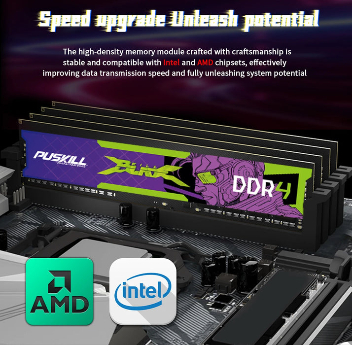 PUSKILL Killblade DDR4 32gb 16gb 8gb RAM 1.2V 3200mhz 2666mhz C19 CL22 UDIMM memoria Desktop