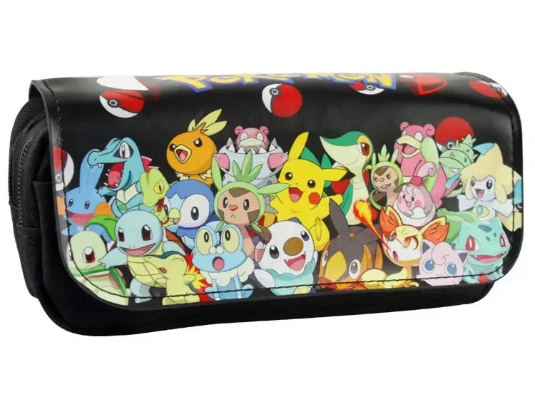 Pokemon Pikachu penfill Case School Cartoon Pikachu Black Pen Bag materiale scolastico cancelleria zainetto regali per feste di compleanno