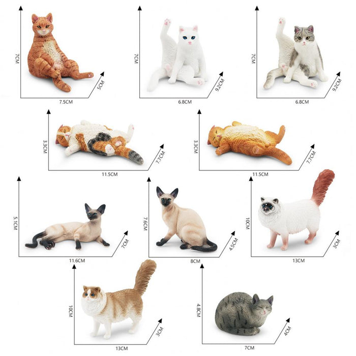 Figurine di gatti piccoli figure da collezione di gatti Figurine di gatto in miniatura realistiche adorabile modello di gattino in Pvc per Desktop o auto a casa