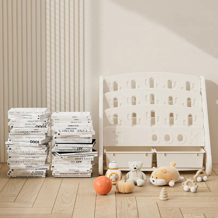 Scaffale per bambini nordico casa soggiorno camera da letto libri illustrati per bambini armadietto per giocattoli snack articoli vari organizzatore Rack