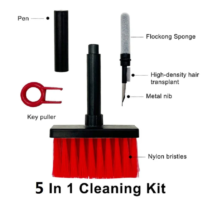 5 in 1 Kit di pennelli per la pulizia della tastiera Keycap Puller auricolari Cleaner per Airpods Pro 1 2 3 auricolari Bluetooth strumenti per la pulizia della custodia