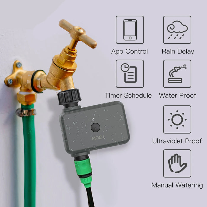 MOES ZigBee Smart Sprinkler Timer per l'acqua con 1 uscita filtro per il ritardo della pioggia Timer di irrigazione programmabile supporto Alexa Google Home