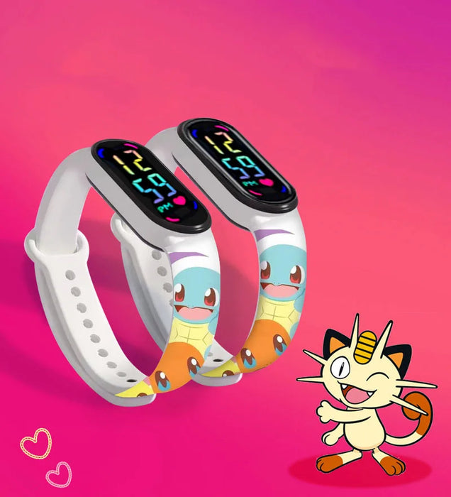 Pokemon Fire Dragon Kabi Beast Mew Two Miao Frog Seed orologio da polso per bambini LED Touch orologio impermeabile sport regali di natale