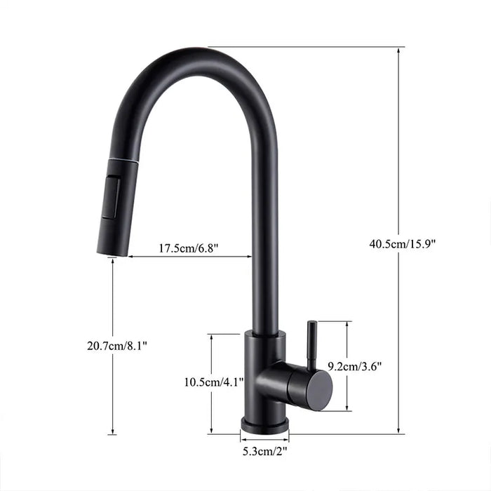 Rubinetto da cucina nero miscelatore estraibile monocomando a due funzioni rubinetti per acqua calda e fredda montati sul ponte