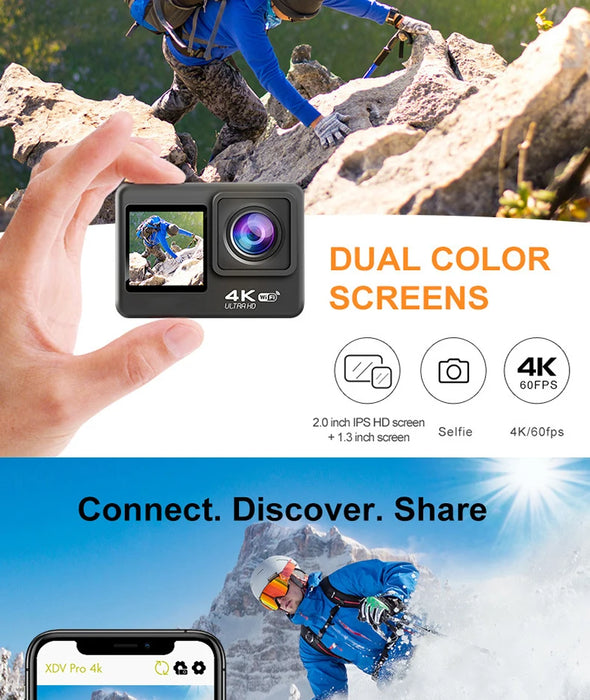 Action Camera Ultra HD 4K/30fps WiFi 2.0 pollici 170D casco impermeabile subacqueo telecamere di registrazione Video Sport Cam