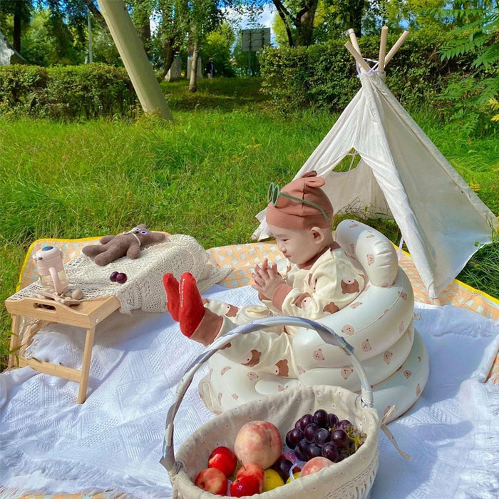 Divano gonfiabile per bambini sedie da bagno portatili a sbuffo per bambini sedile multifunzionale in PVC pratica sgabello da bagno seduto