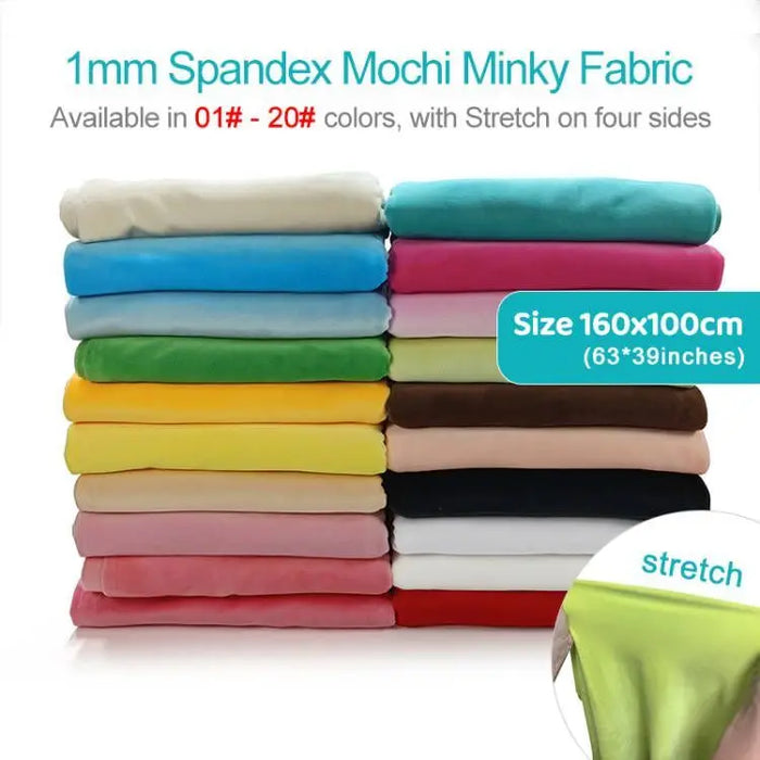 2023 nuovo arrivo 229 colori Mochi Minky Fur per fare Fursuit Paw 160x100cm 1mm Pile Super Stretch 5% Spandex tessuto Mochi