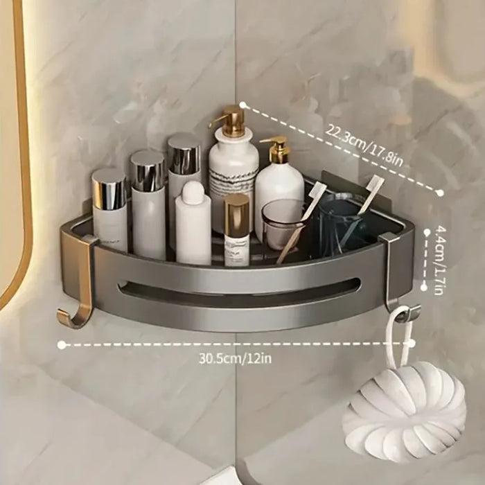 1/2 pz mensola del bagno organizzatore di stoccaggio della cucina in lega di alluminio Shampoo Rack mensola della doccia accessori per il bagno senza ripiano per trapano