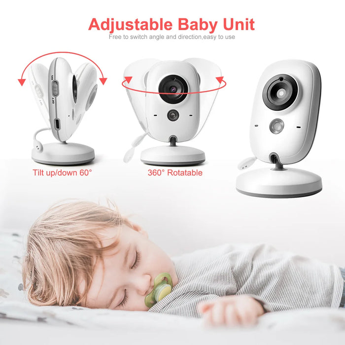 VB603 Video Baby Monitor 2.4G Wireless con LCD da 3.2 pollici Audio bidirezionale Conversazione Visione notturna Telecamera di sicurezza di sorveglianza Babysitter