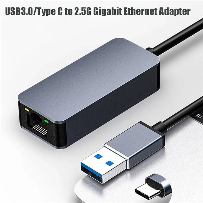 Adattatore Ethernet 2500Mbps 2.5 Gigabit USB tipo C a RJ45 Lan Wired Ethernet Gigabit Adapter scheda di rete per MacBook iPad Pro