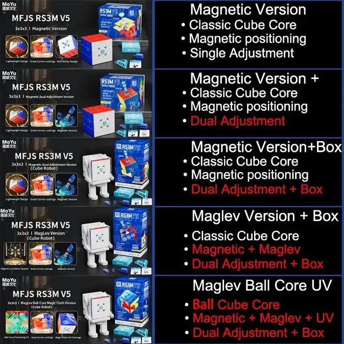 MoYu RS3M V5 3 x3 Magnetic Magic Speed Cube giocattoli Fidget professionali RS3 M 2023 V5 Cubo Magico Puzzle